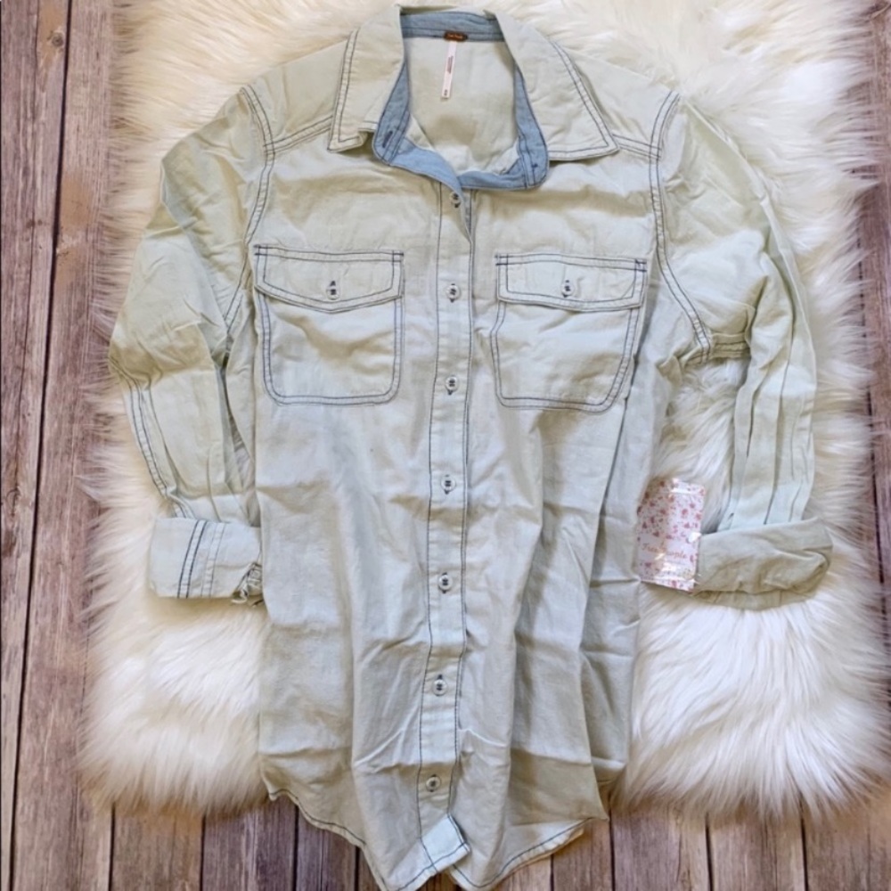 Free People Oversized Bandana Bandit Button Down - Picture 3 of 6